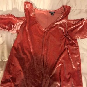 Off the shoulder crushed velvet top